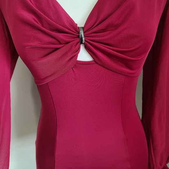 BEBE TOP WITH SHEER ARMS - Picture 4 of 5